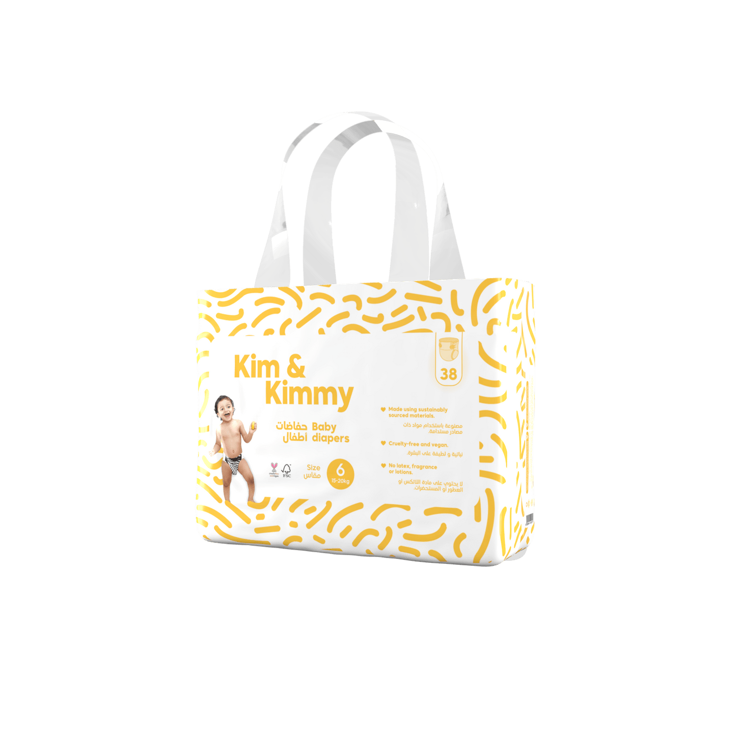 Kim & Kimmy - Size 6 Diapers, 15-20kg, Qty 38