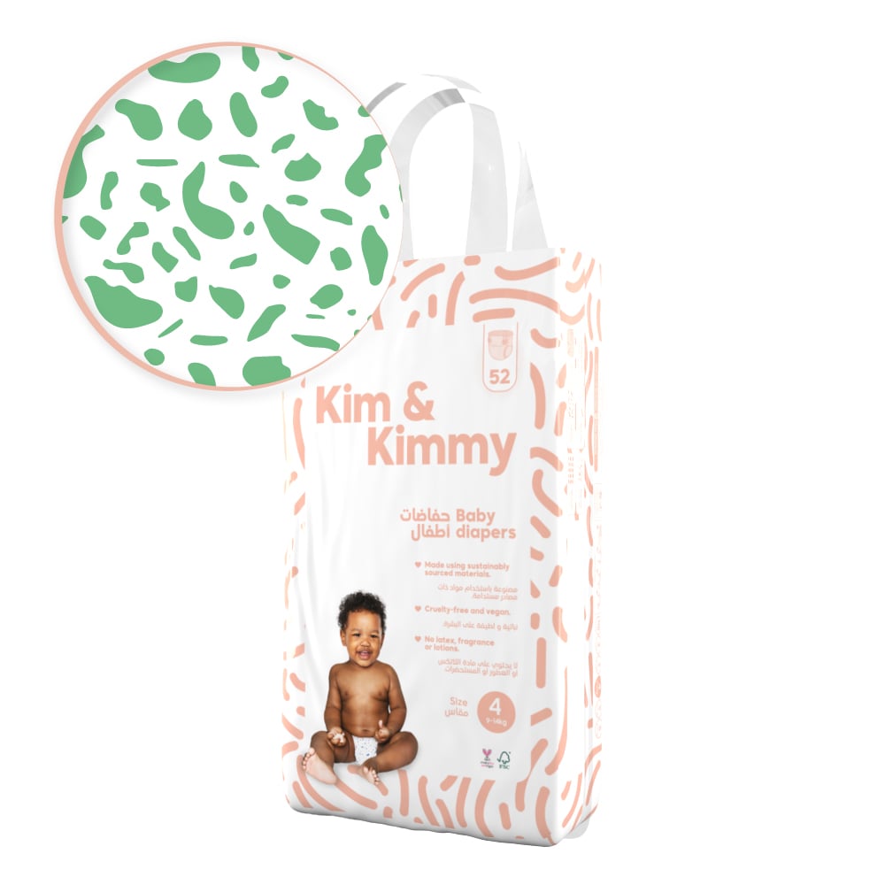 Kim & Kimmy - Size 4 Diapers, 9 - 14kg, Qty 52