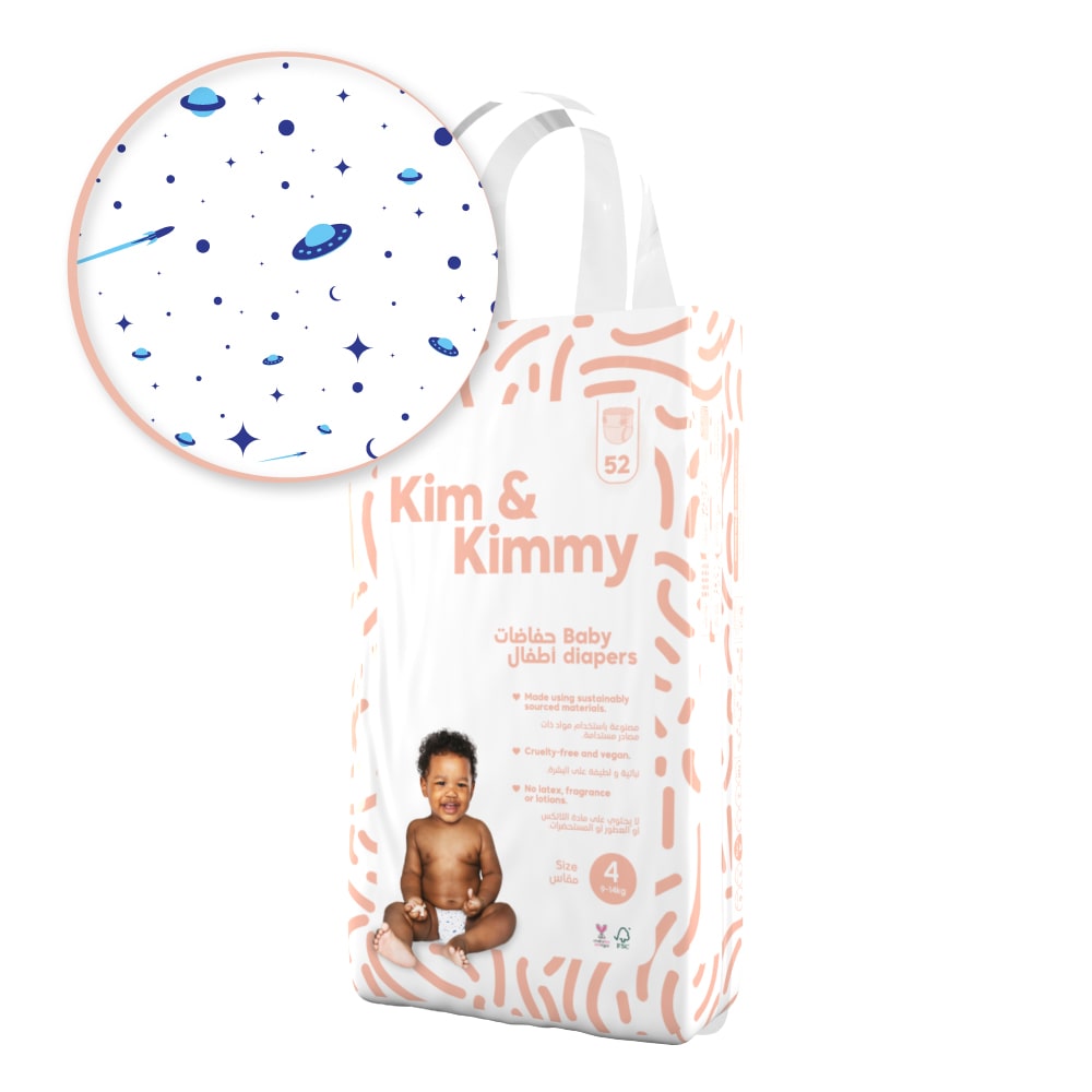 Kim & Kimmy - Size 4 Diapers, 9 - 14kg, Qty 52