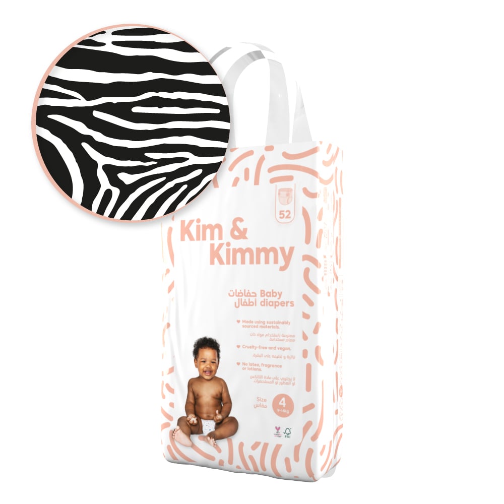 Kim & Kimmy - Size 4 Diapers, 9 - 14kg, Qty 52