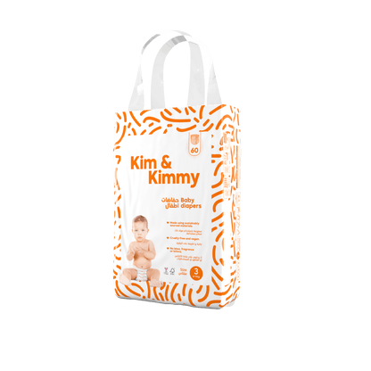 Kim & Kimmy - Size 3 Diapers, 6 - 11kg, Qty 60