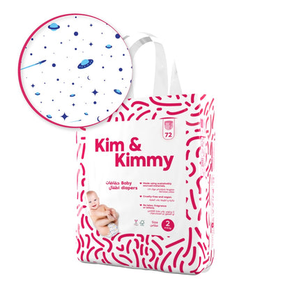 Kim & Kimmy - Size 2 Diapers, 4 - 8kg, Qty 72