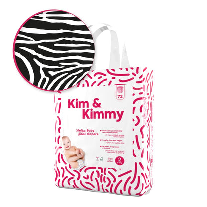 Kim & Kimmy - Size 2 Diapers, 4 - 8kg, Qty 72